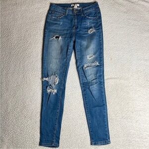 Forever 21 Denim Jeans Ripped Distressed Size 26